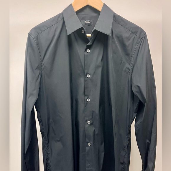 Theory Black Slim Fit Dress Shirt - Picture 1 of 3